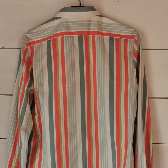 Faconnable Ladies Striped Button down Blouse - Picture 4 of 11